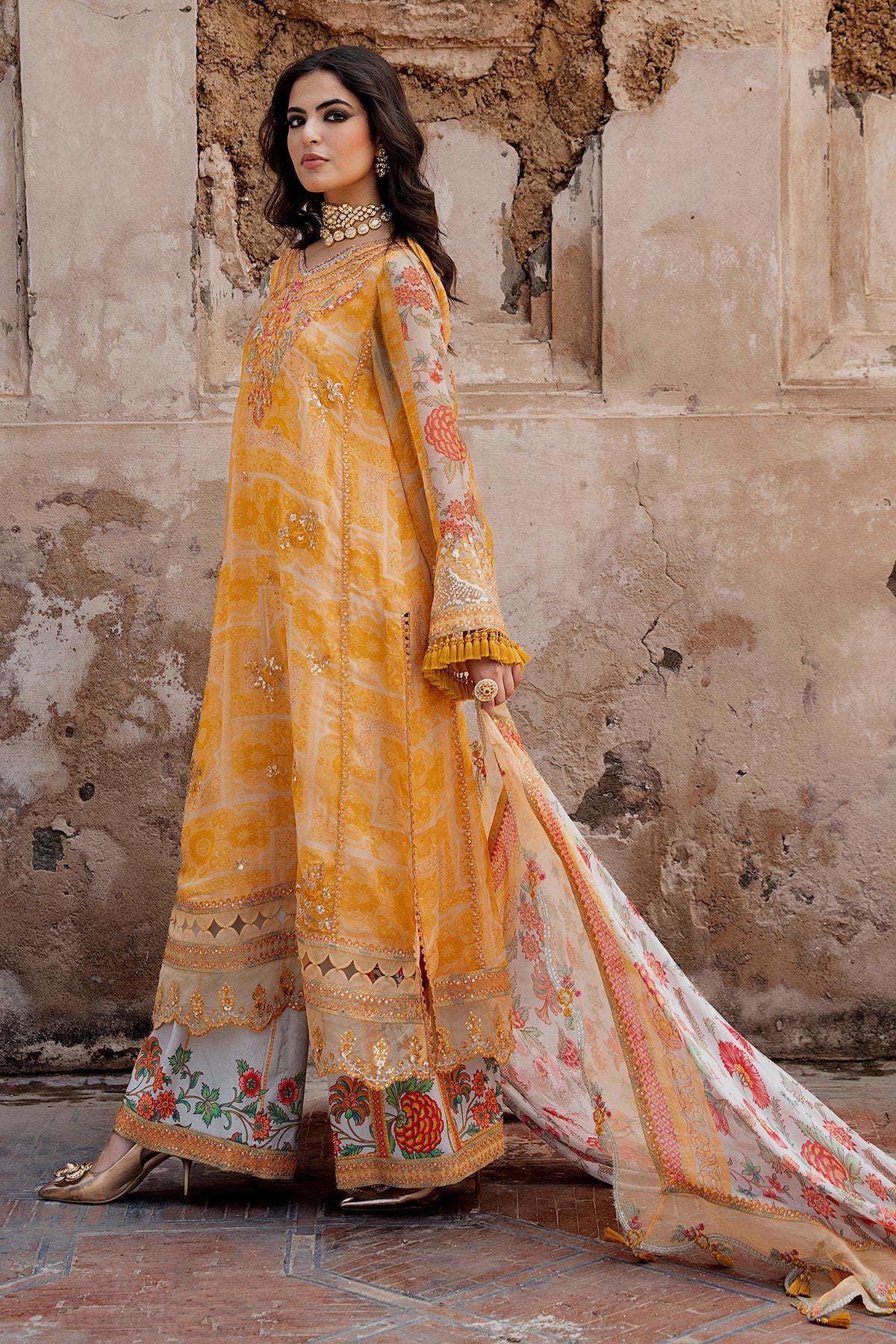 3-PC  Embroidered Chiffon Collection VSLW6-09 PSOK - Image 6