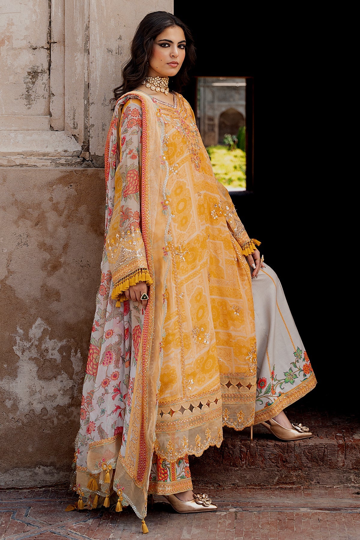 3-PC  Embroidered Chiffon Collection VSLW6-09 PSOK - Image 7
