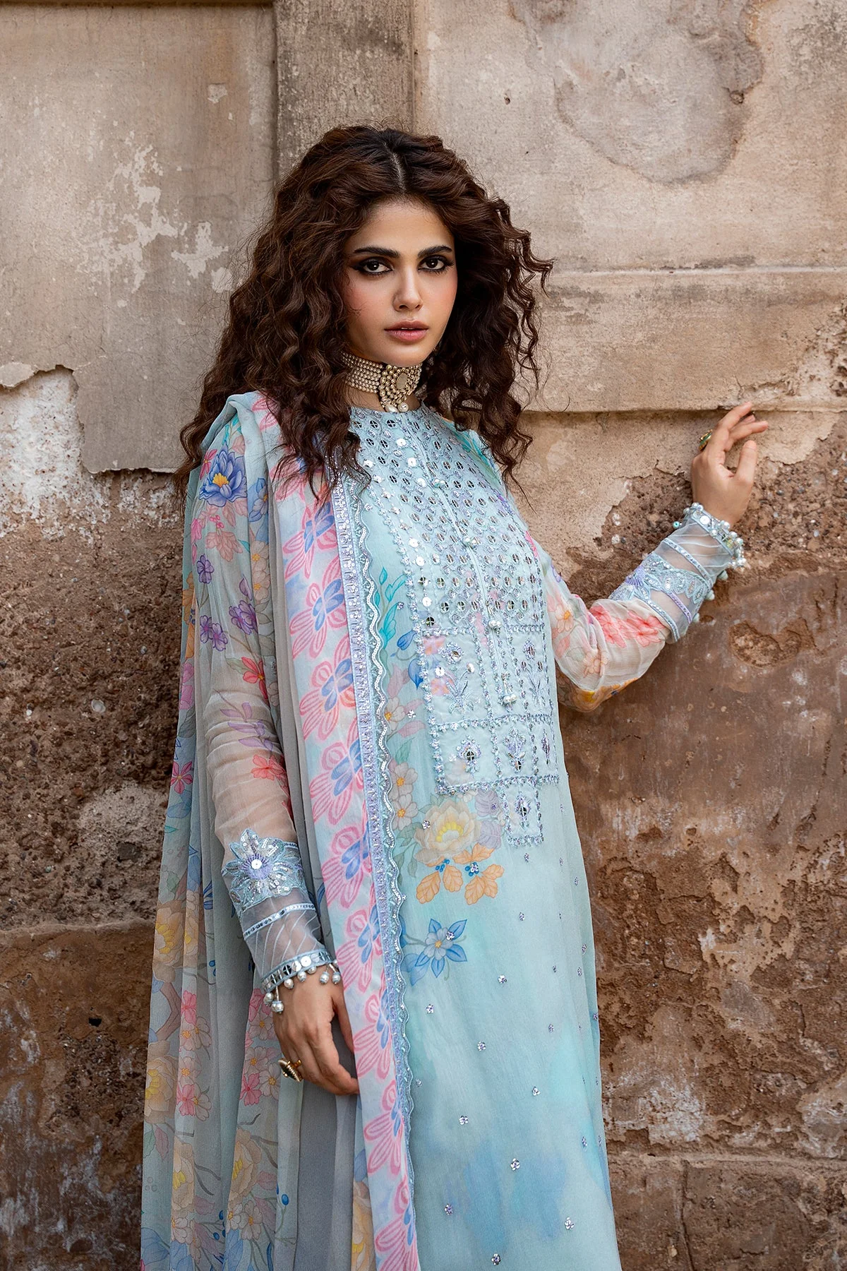 3-PC  Embroidered Chiffon Collection VSLW6-11 PSOK - Image 3