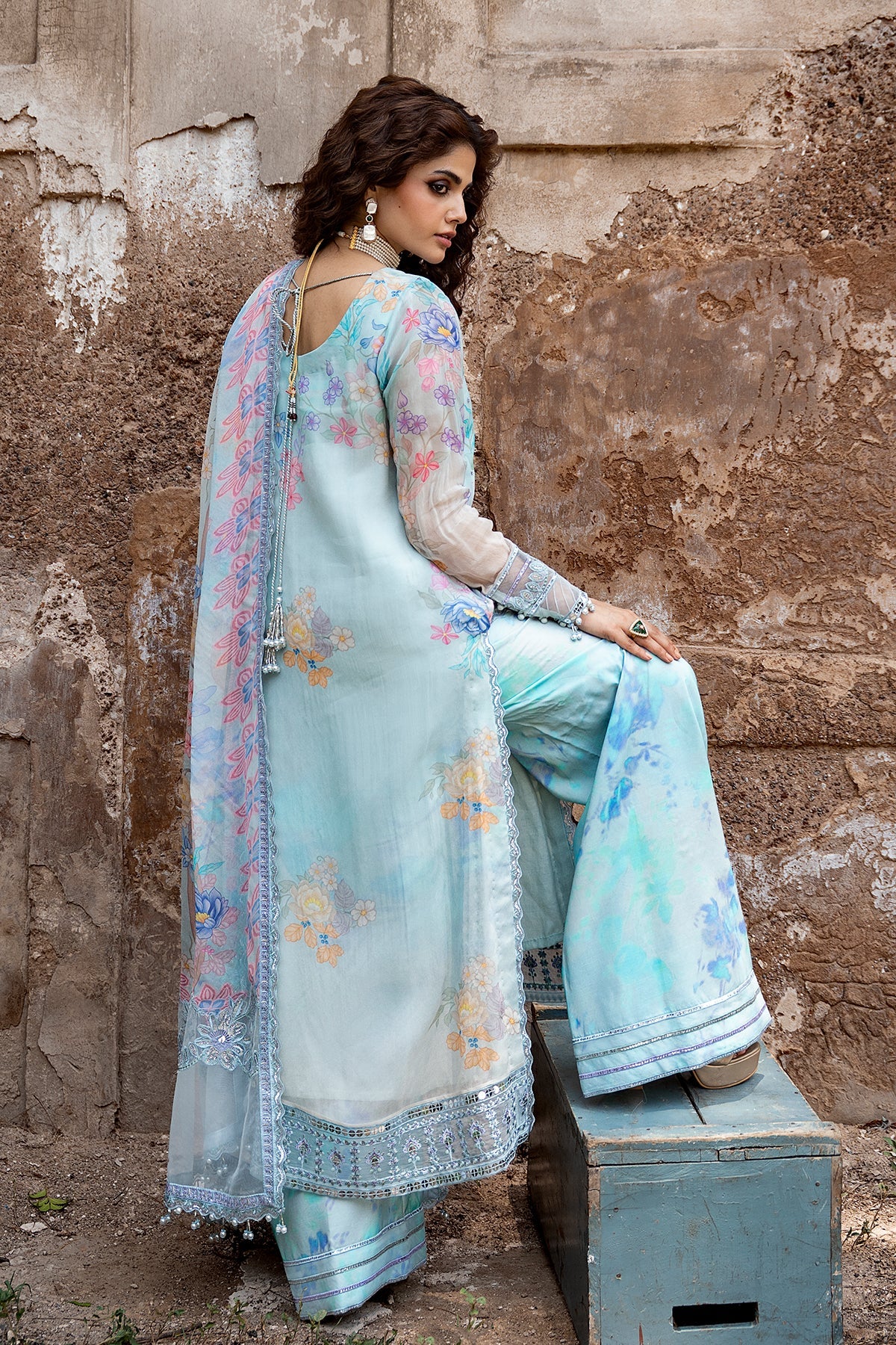 3-PC  Embroidered Chiffon Collection VSLW6-11 PSOK - Image 5