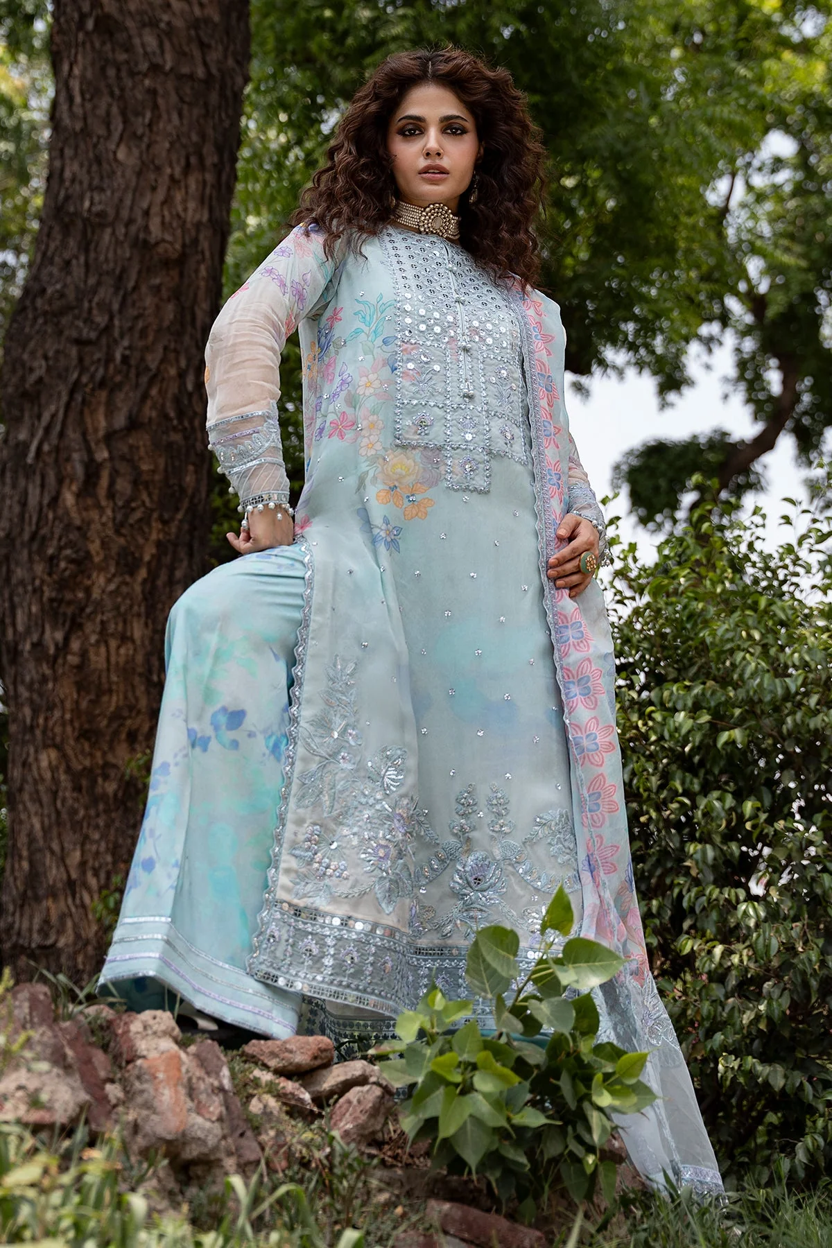 3-PC  Embroidered Chiffon Collection VSLW6-11 PSOK - Image 6